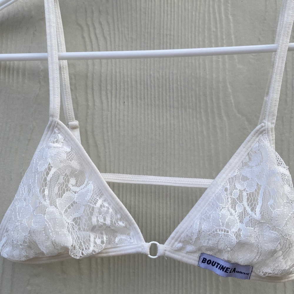 Boutine LA white lace minimal bralette size S